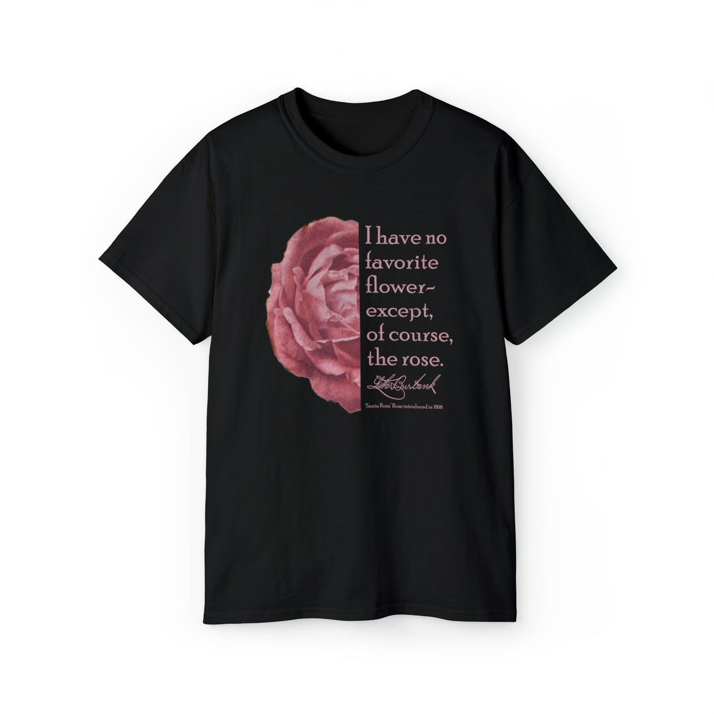 No Favorite Flower Except the Rose Tee - half graphic half text version
